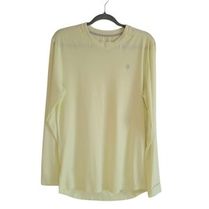 Coolibar Tibreaker Long Sleeve Tee Men's Small Yellow UPF 50 Outdoors Athletic